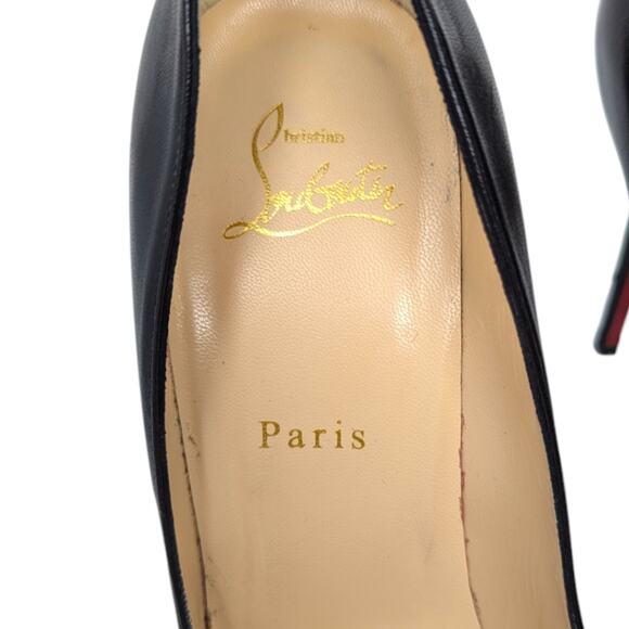 Christian Louboutin Pigalle Follies 100 Black Leather Pump Stiletto Heel 39.5 - Picture 8 of 12